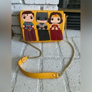 Loungefly DC Comics Superman Batman Wonder Woman Crossbody Bag